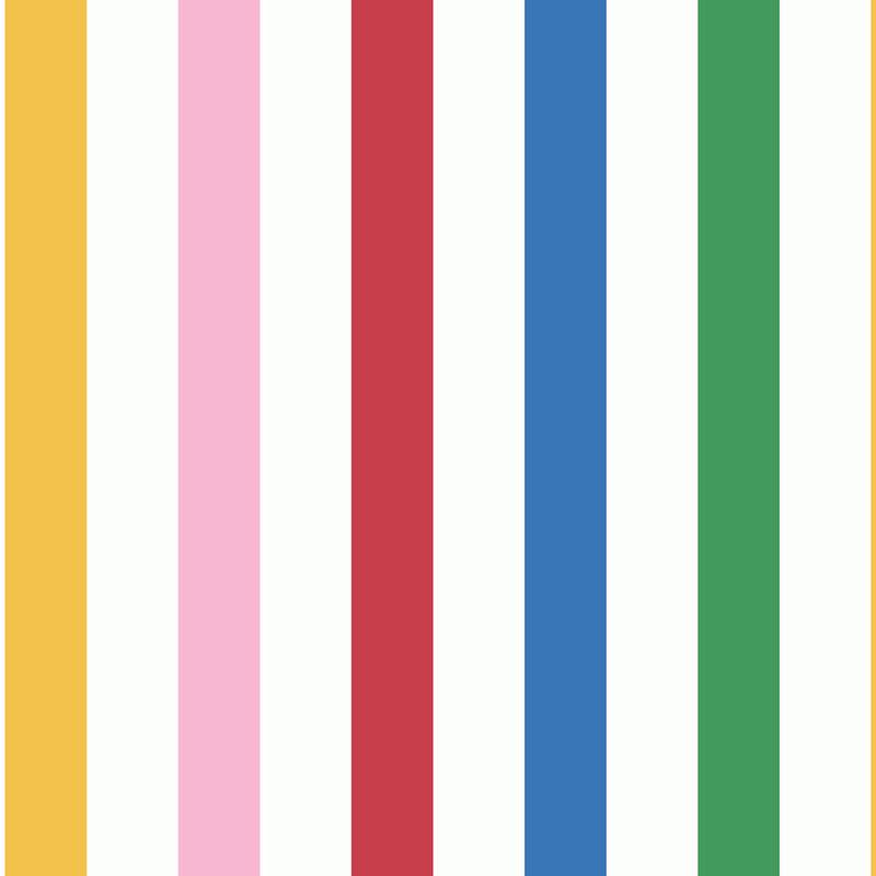 Country Critters Chunky Stripe Wallpaper - Multicolor
